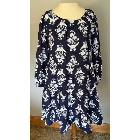 J.CREW Dresses & Skirts - J. Crew NWT Mini Dress Sz XXS Runs Big Floral Poplin Raglan Tiered Blue Ruffle
